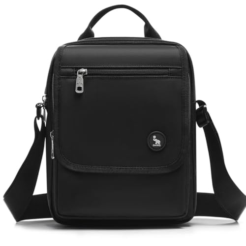 OIWAS Umhängetasche Herren Groß, Herrenhandtasche Schultertasche Messenger Bag, Wasserdicht Handytasche Männer Schwarz von OIWAS
