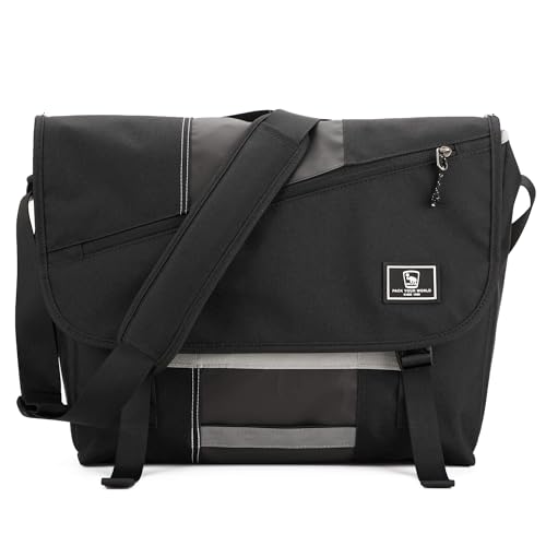 OIWAS Umhängetasche Herren Groß Messenger Bag Arbeitstasche Männer Schultertasche Kuriertasche Tablet Business Laptoptasche Herrentasche Büro Uni Reise Alltag Schwarz von OIWAS