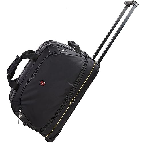 OIWAS Reisetasche mit Rollen kleine 45L Plus 10L Unisex Trolleyfunktion Tasche erweiterbares Business Trolley Handgepäck Damen und Herren Schwarz von OIWAS