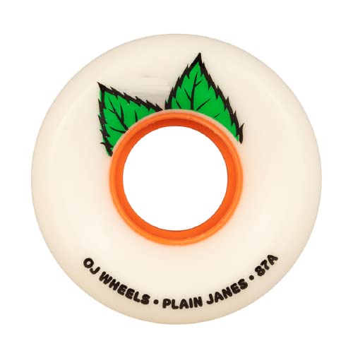OJ Soft Wheels Plain Jane Schlüsselrahmen 87a Skateboard-Räder, weiß, 54 mm von OJ