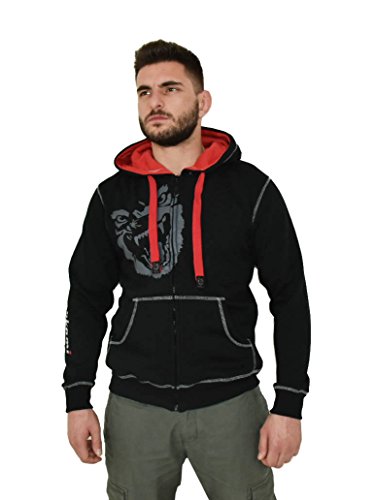 OKAMI Fightgear Herren Hoodie Beast, schwarz/Rot, S von OKAMI Fightgear