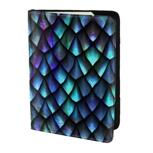 OKFSTY Reisepasshülle aus Rindsleder mit 3D-Motiv und magischem Drachenmuster, personalisierbar, bedruckt, 14 cm, Schwarz , Einheitsgröße von OKFSTY