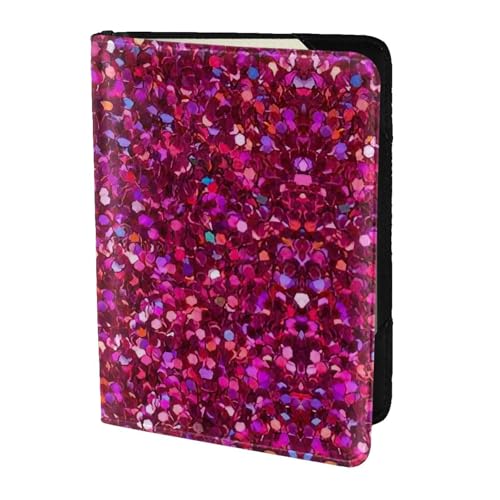OKFSTY Reisepasshülle mit Glitzermuster, personalisierbar, bedrucktes Rindsleder, Reisepasshülle, 14 cm, Schwarz , Einheitsgröße von OKFSTY