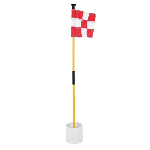 Tragbarer Golf Flagstick Golf Pin Flag Hole Cup Set Putting Green Flags und Poles Nummerierte Golf Flags für Driving Range Hinterhof für Golfübungen (White Red Grid) von OKJHFD