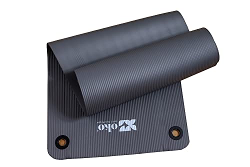 Yogamatte mit Ösen - 0.8mm dick - Ideal für Yoga- und Fitnesstrainings ! von OKO
