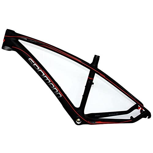 OKUOKA Carbon Fahrrad Fahrradrahmen 26/27.5ER Mountainbike-Rahmen T800 Kohlefaser Ultraleichter Rahmen Sitzrohr 31,6 mm Schnellverschluss-Heckhaken (Color : Red, Size : 27.5x19.5in) von OKUOKA