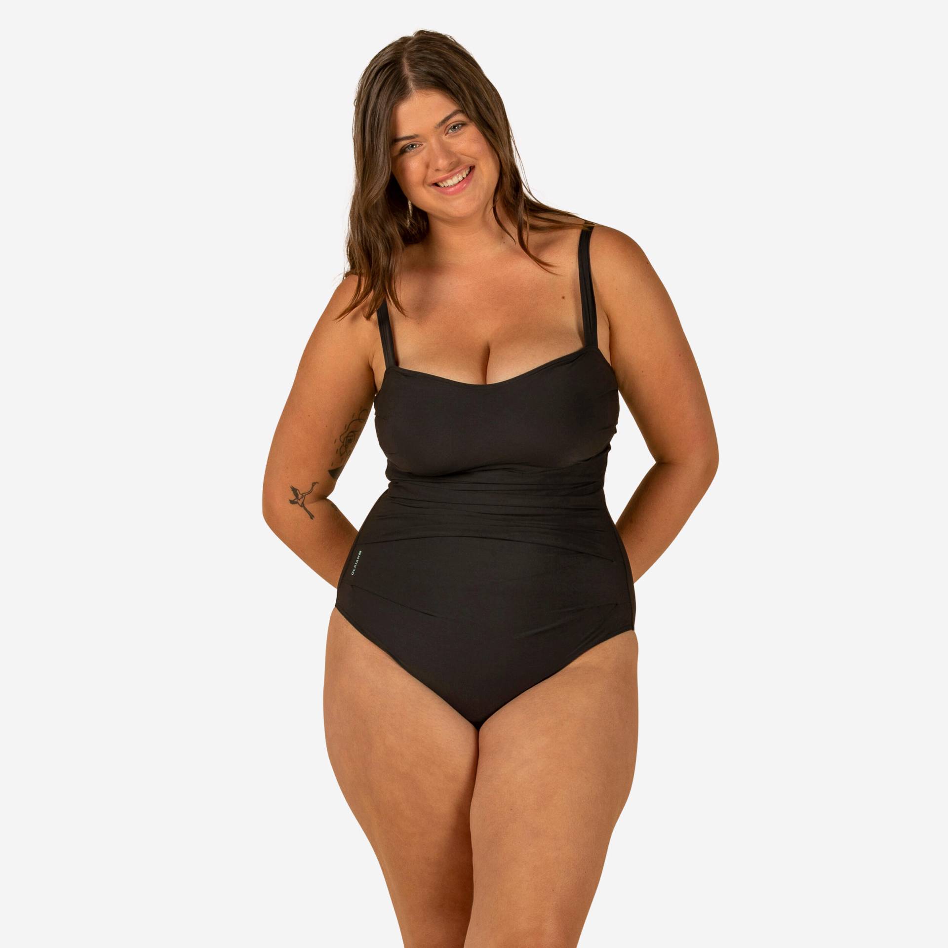 Badeanzug Damen Dora figurformend Flacher-Bauch-Effekt schwarz von OLAIAN
