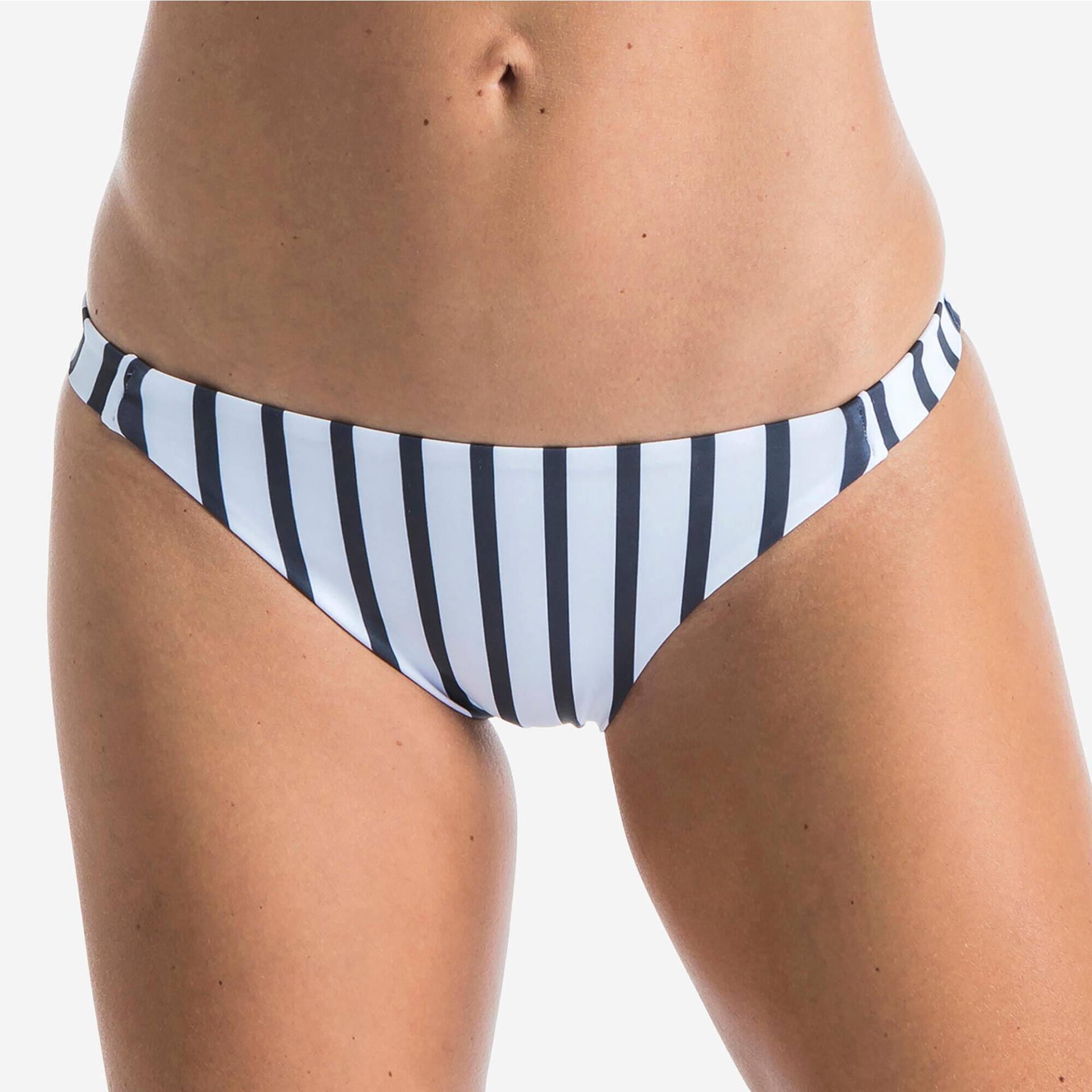 Bikini-Hose Aly Marin klassisch mit feinen Enden weiss grau von OLAIAN