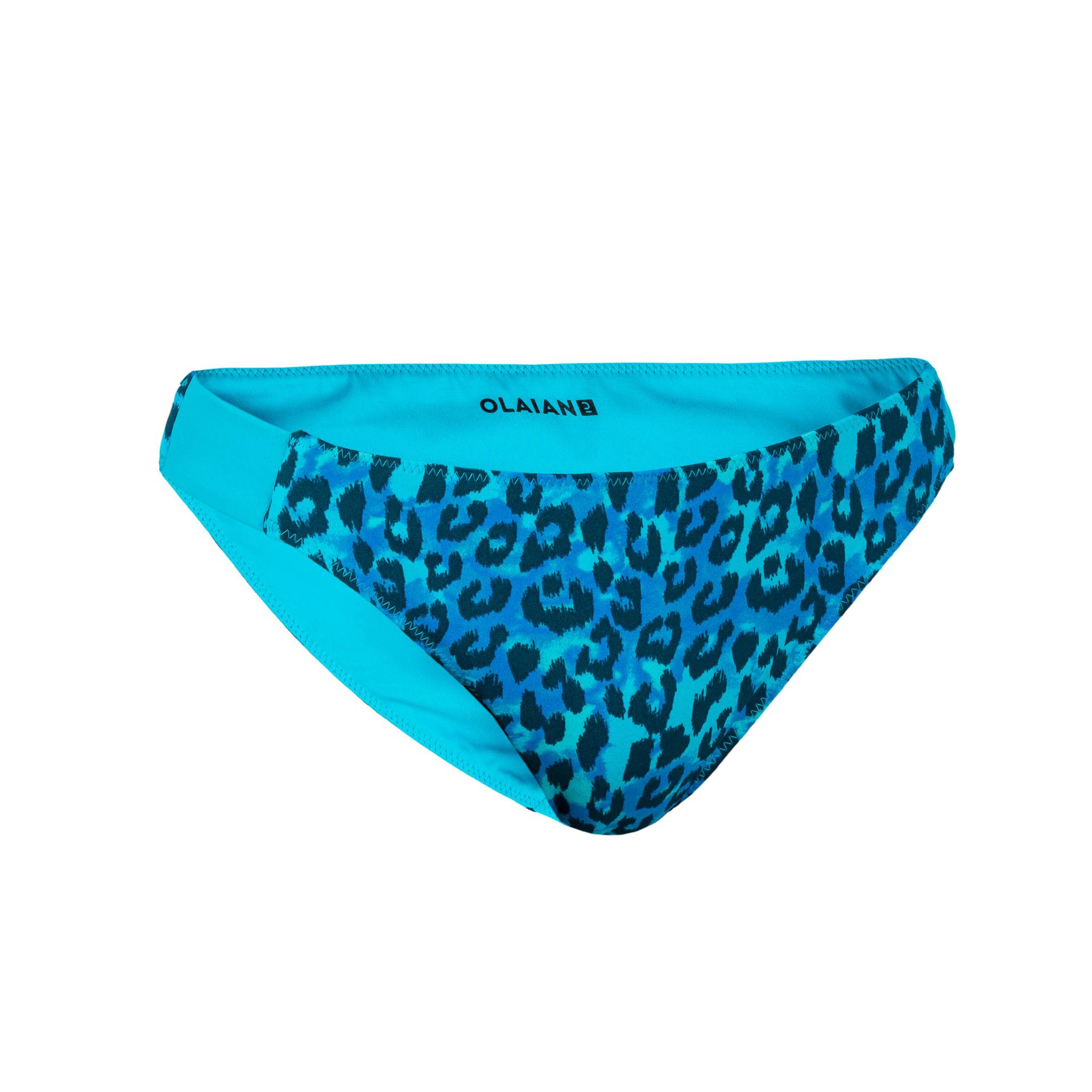 Bikini-Hose Mädchen wendbar - 500 Bella Leopard blau von OLAIAN