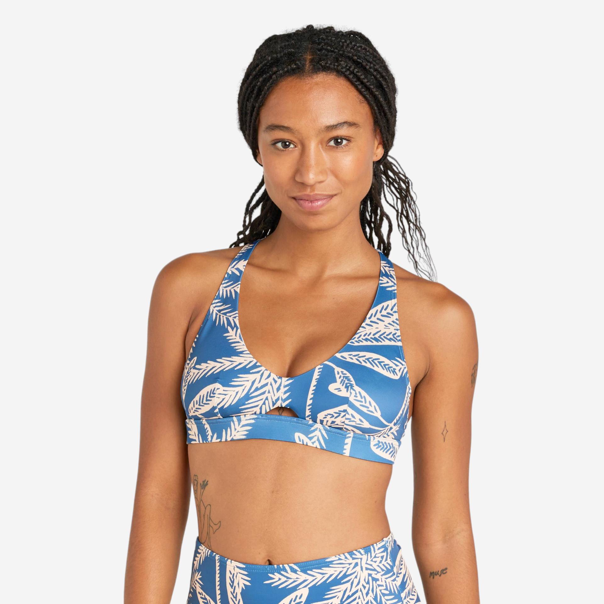 Bikini-Oberteil Bustier Damen - Agatha Palmer blau von OLAIAN