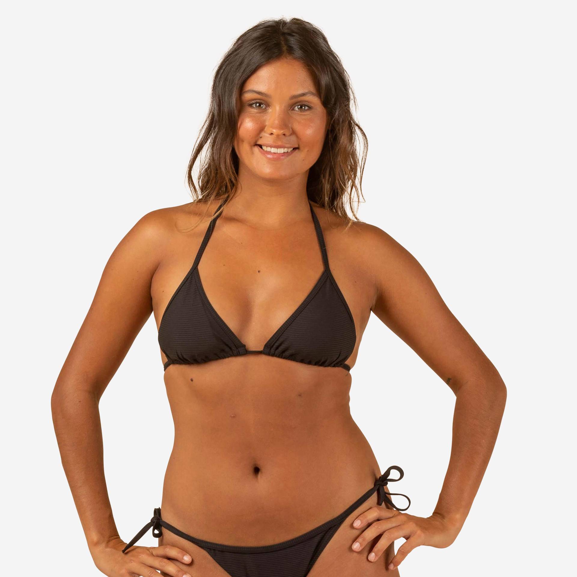Bikini-Oberteil Damen Triangel verschiebbar mit Formschalen - Simy schwarz von OLAIAN
