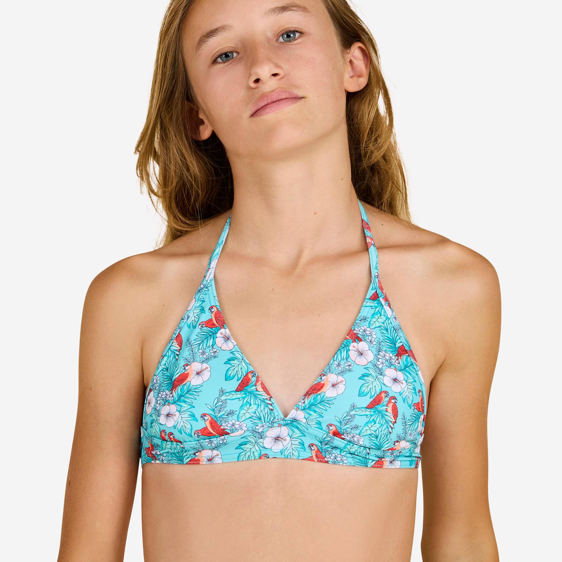 Bikini-Oberteil Neckholder Mädchen TAMI 100 türkisblau von OLAIAN