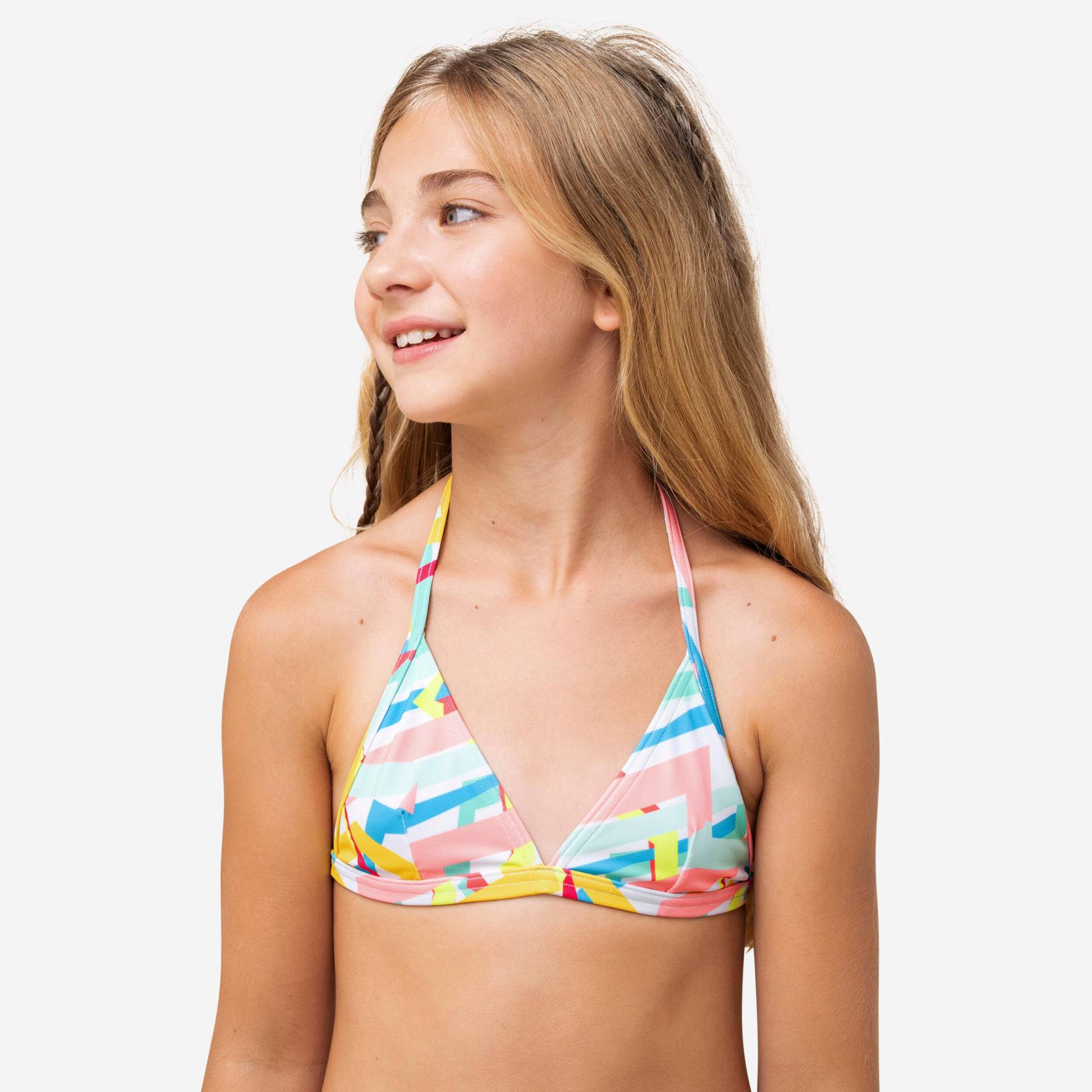 Bikini-Oberteil Triangel Tea 100 Surfen Mädchen weiss von OLAIAN