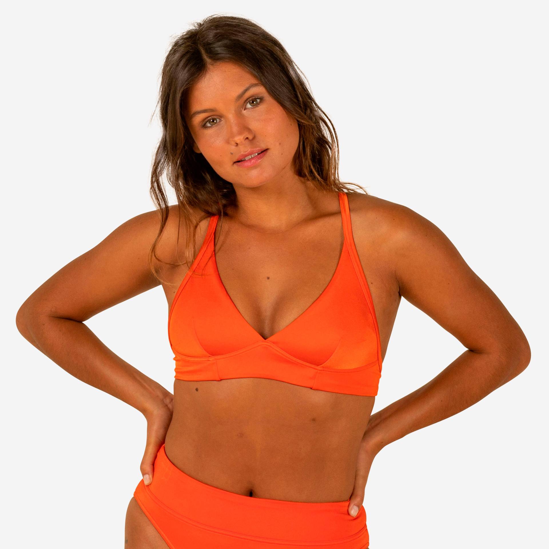 Bikini-Oberteil im Rücken doppelt verstellbar Damen Bea orange von OLAIAN
