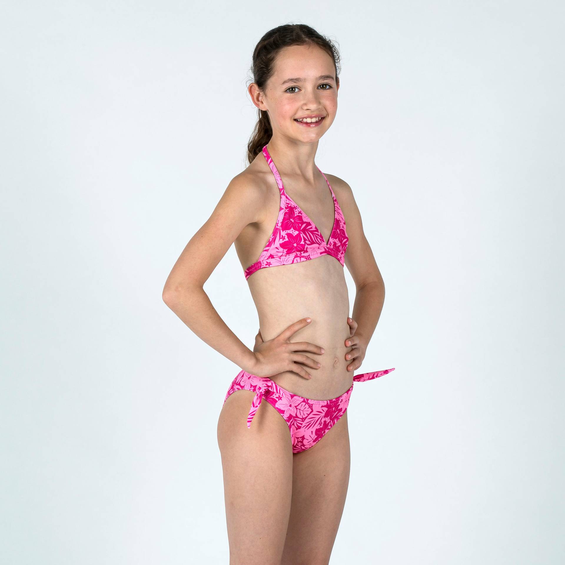 Bikini-Set Mädchen - 100 Tania Tropical rosa von OLAIAN