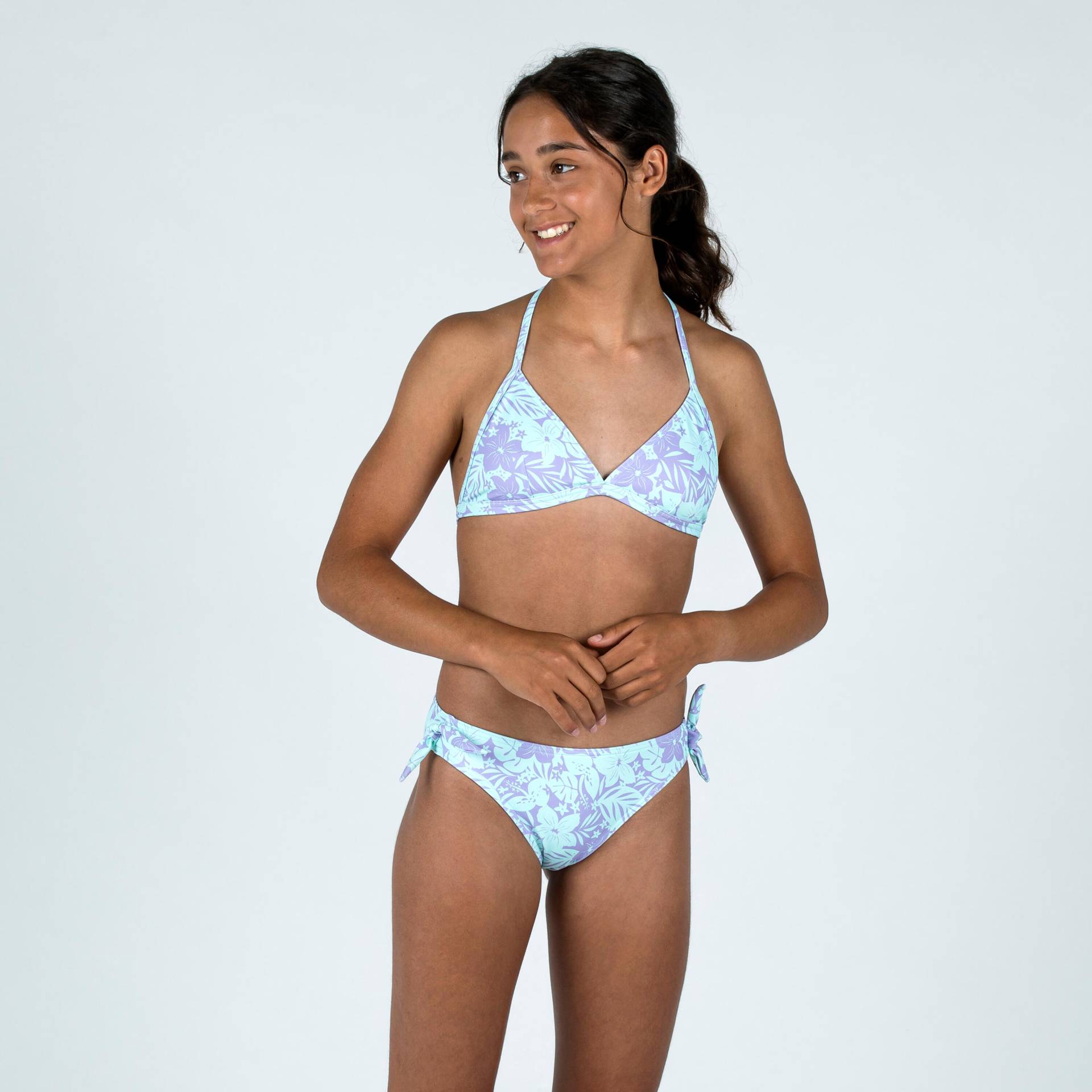 Bikini-Set Mädchen 100 Tania Tropical violett/blau von OLAIAN