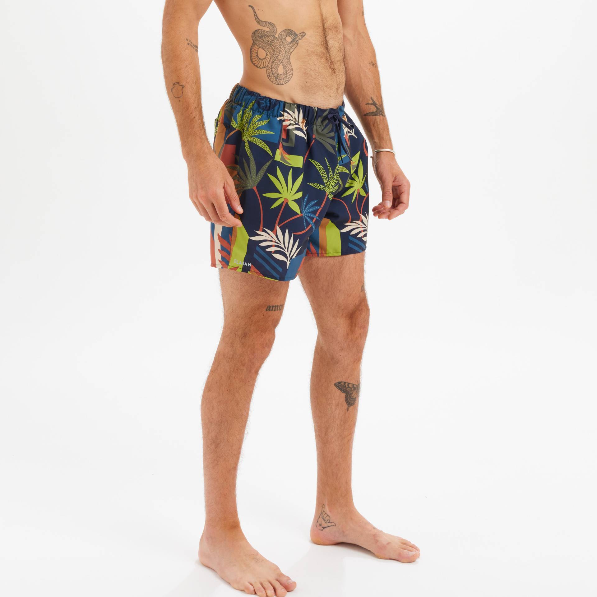 Boardshort surf 100 15" EVASION DARKBLUE von OLAIAN