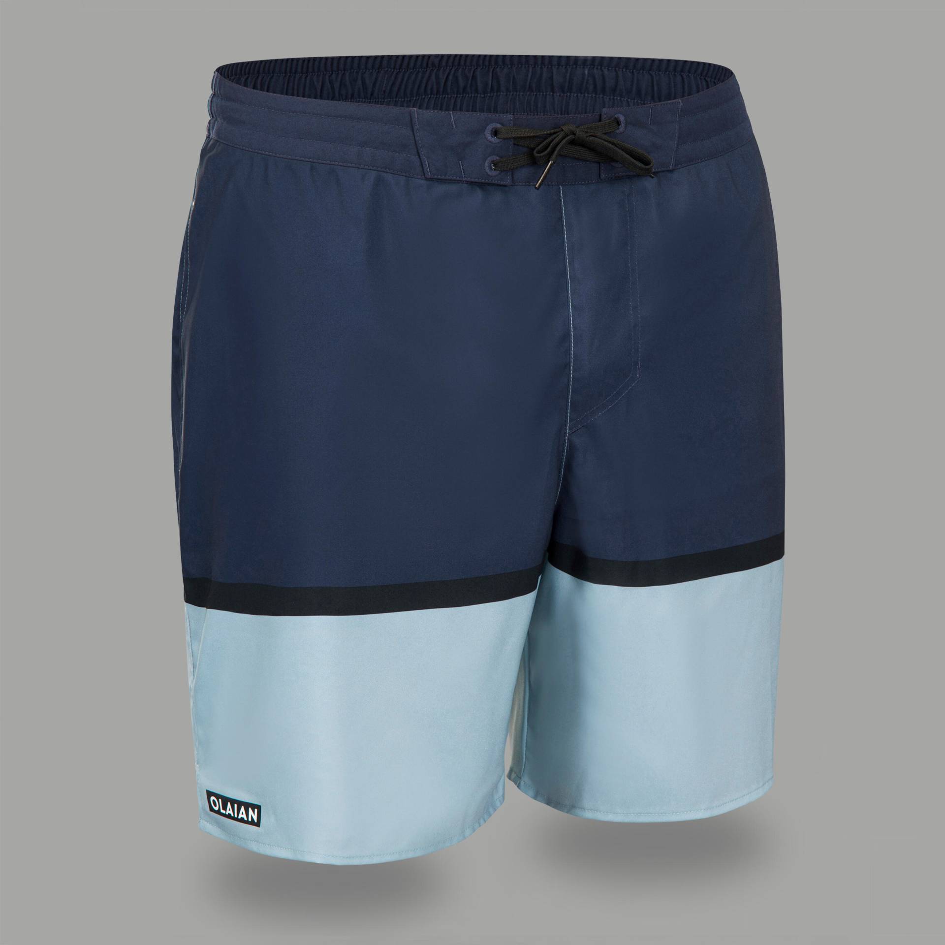 Boardshorts lang Surfen 100 Trendy blau von OLAIAN