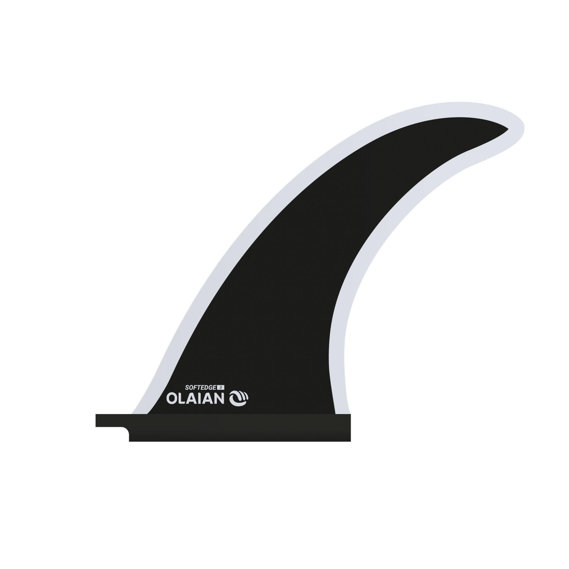 Zentralfinne 8" mit flexibler Kante für Longboard Soft EdgeUS-Finnenbox von OLAIAN