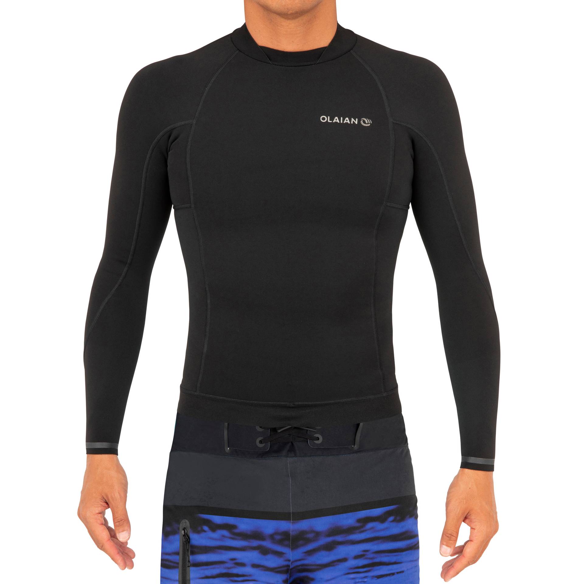 Gebraucht - Neoprenshirt Surfen Herren 1.5 mm langarm - 900 schwarz - GUT von OLAIAN