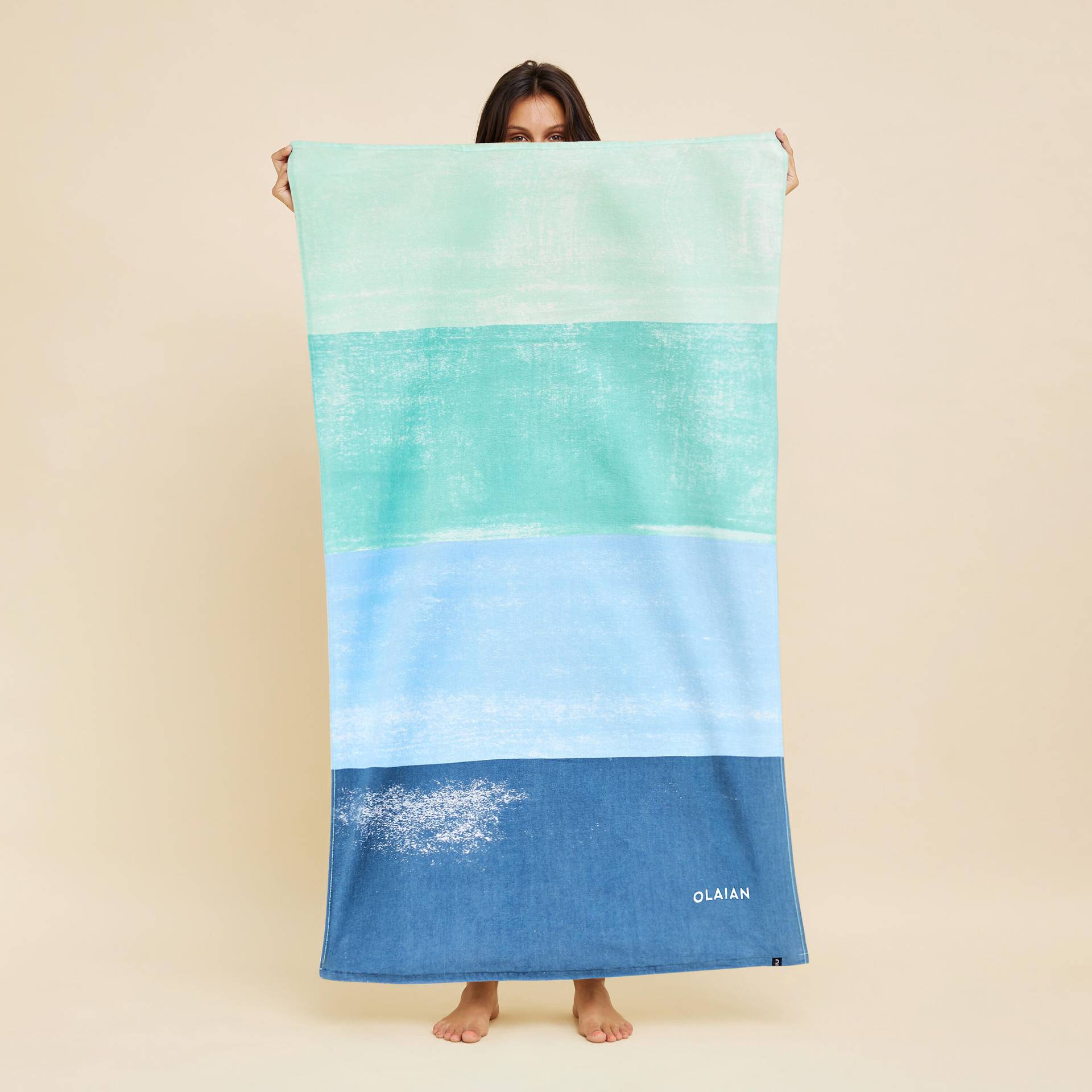 Strandhandtuch 145 × 85 cm - Aqua blau von OLAIAN