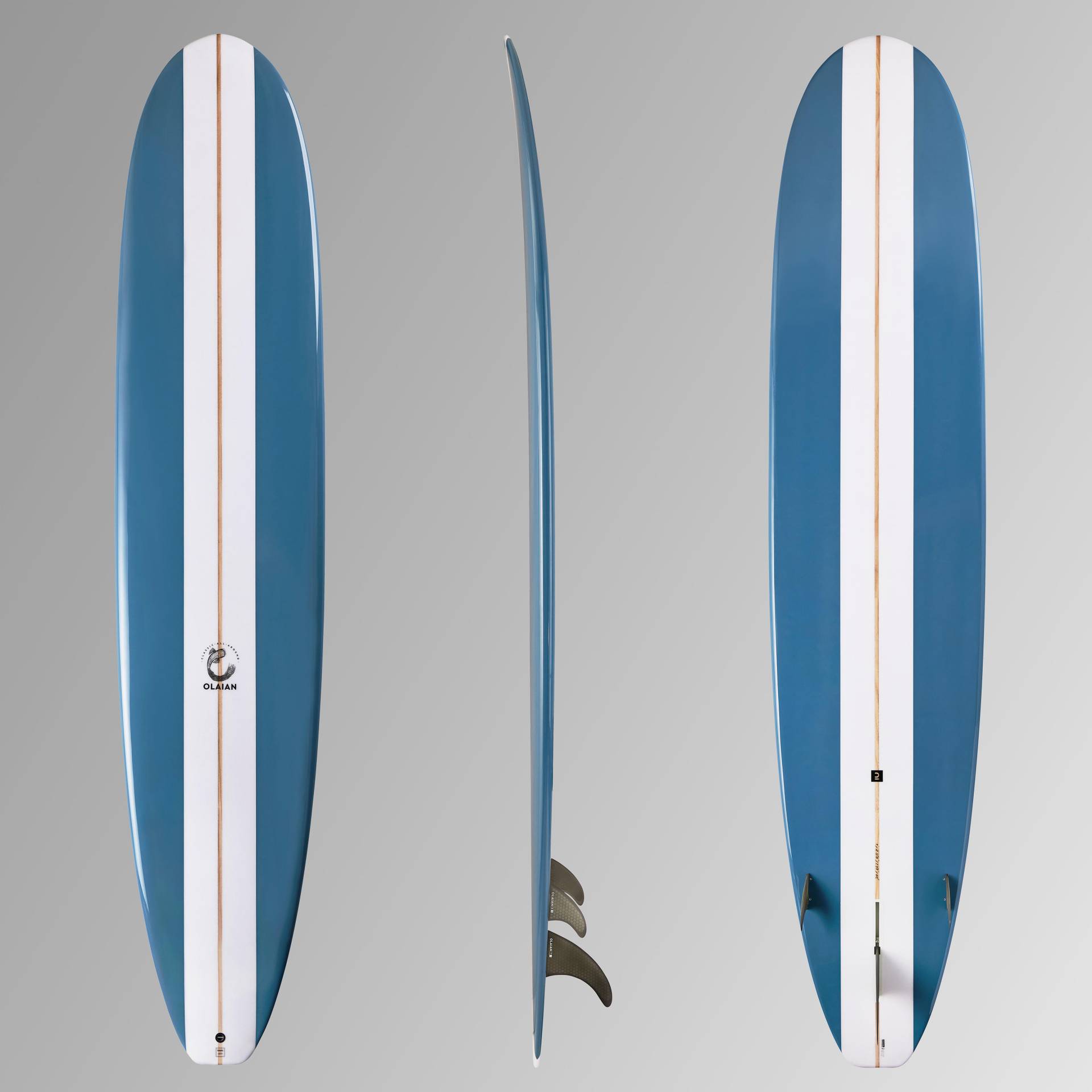 Longboard Surfen 9' 67 L - 900 inkl. 2+1 Zentralfinne 8 Zoll von OLAIAN