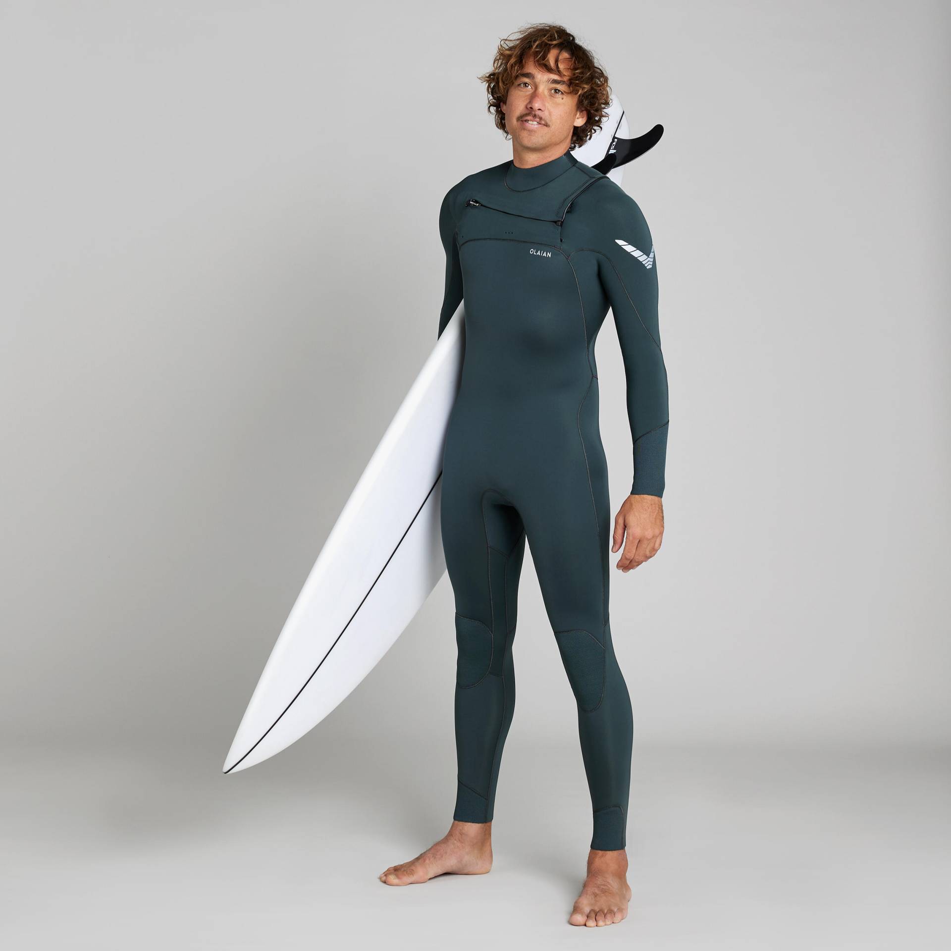 Neoprenanzug Surfen Herren 900 3/2 mm dunkelgrün von OLAIAN