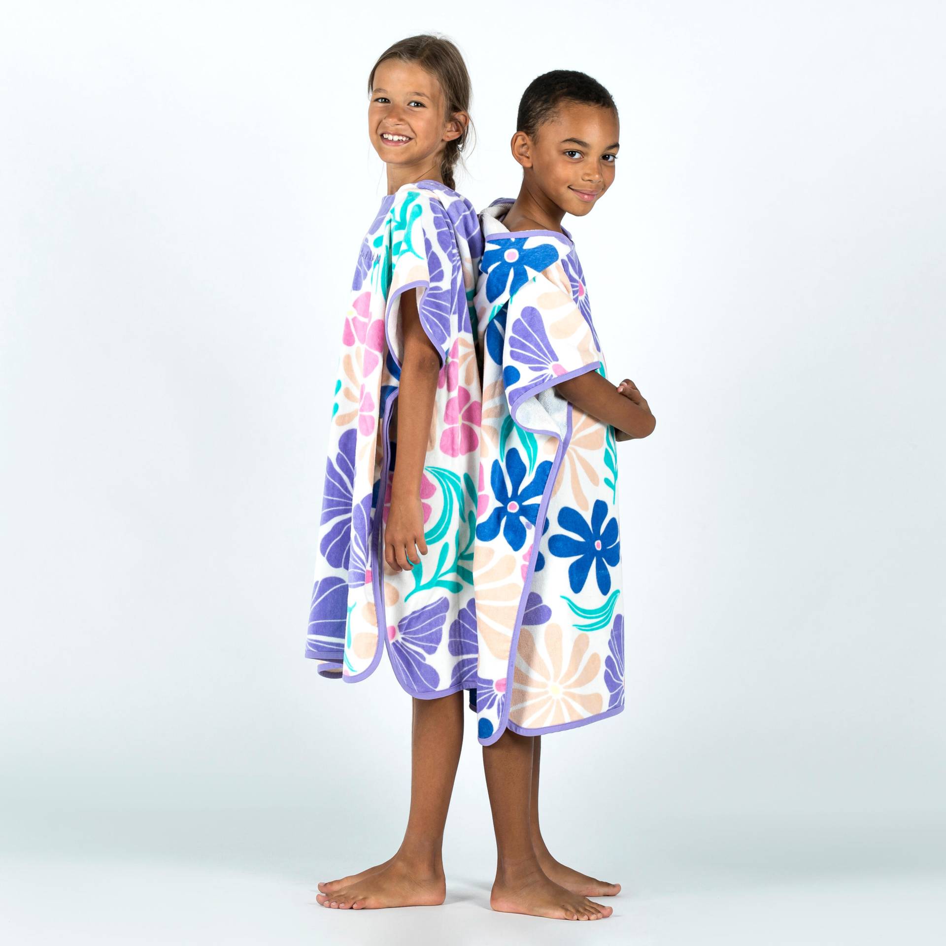 Surf-Poncho Kinder 500 - 110–135 cm lila/violett von OLAIAN