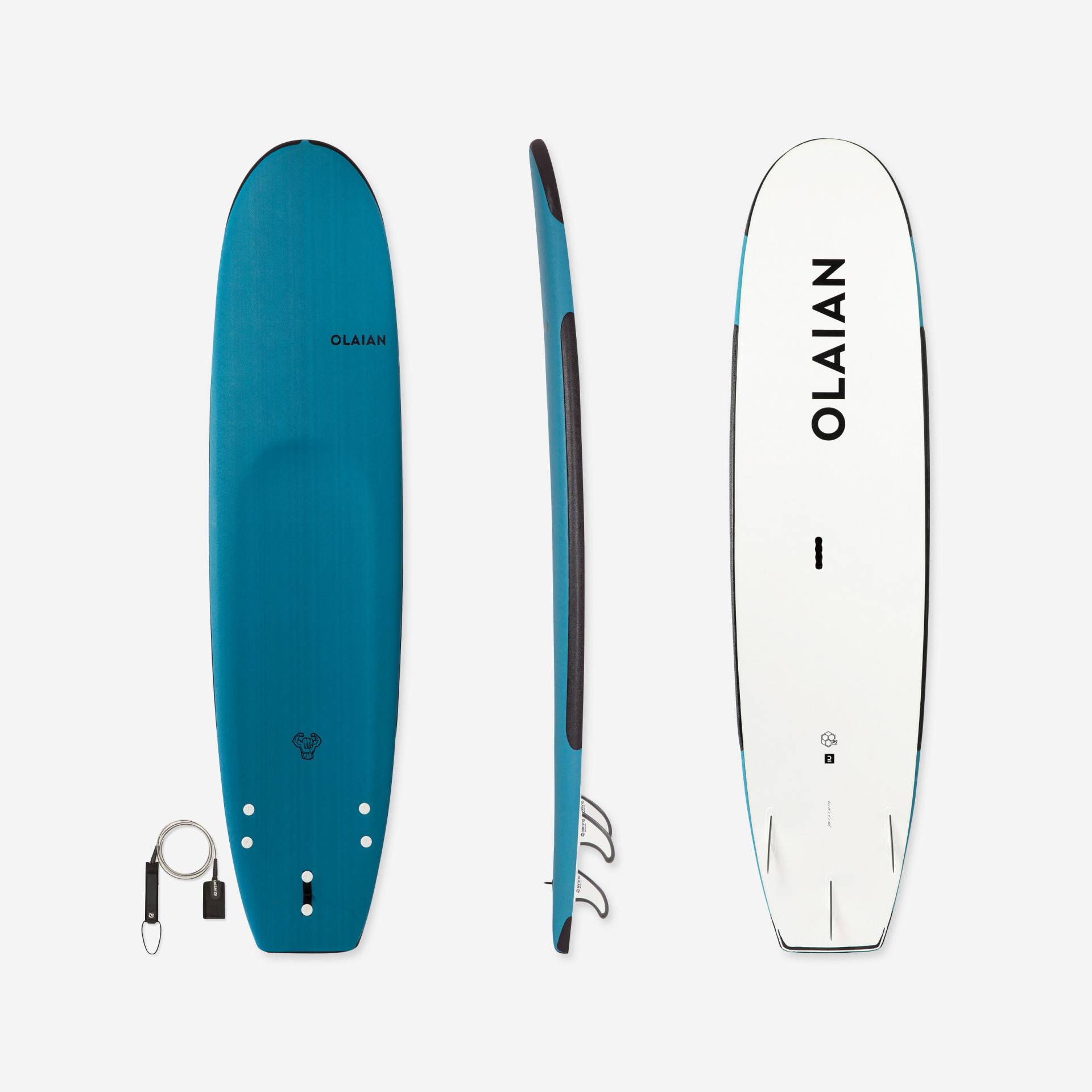 Surfboard 100 Schaumstoff verstärkt 8'2" 100 L mit Leash von OLAIAN
