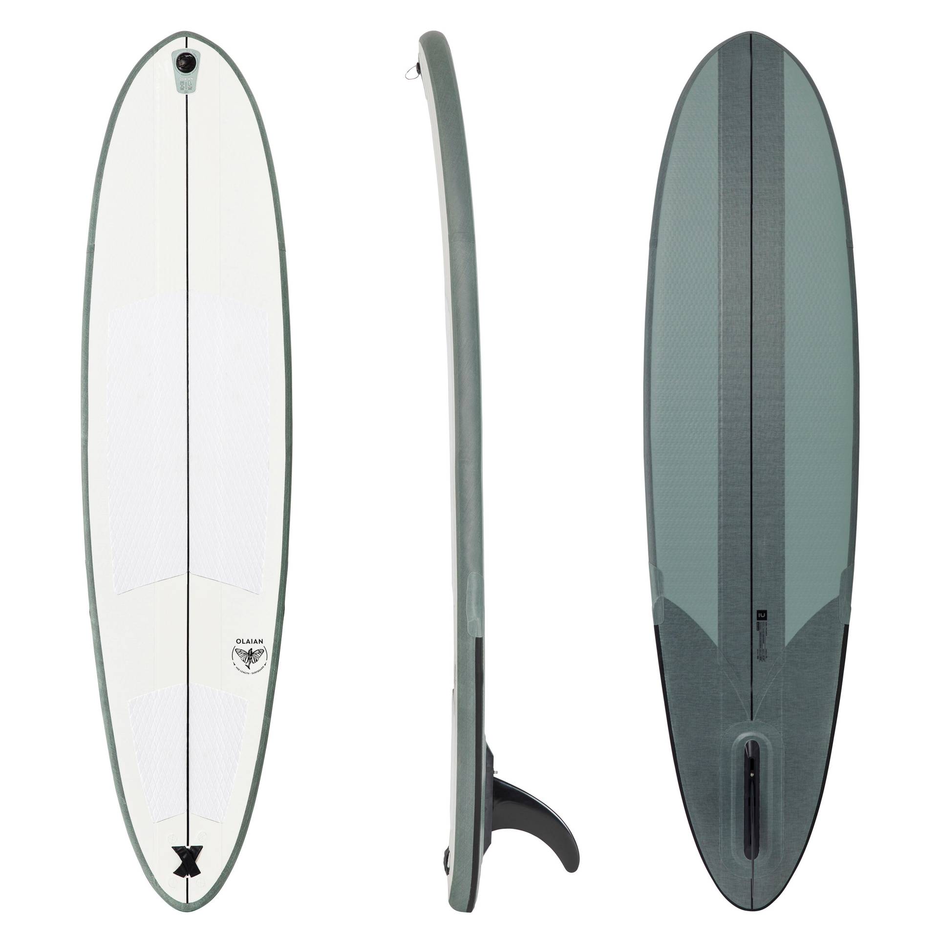 Surfboard 500 Compact 7'6" aufblasbar ohne Pumpe und Leash von OLAIAN