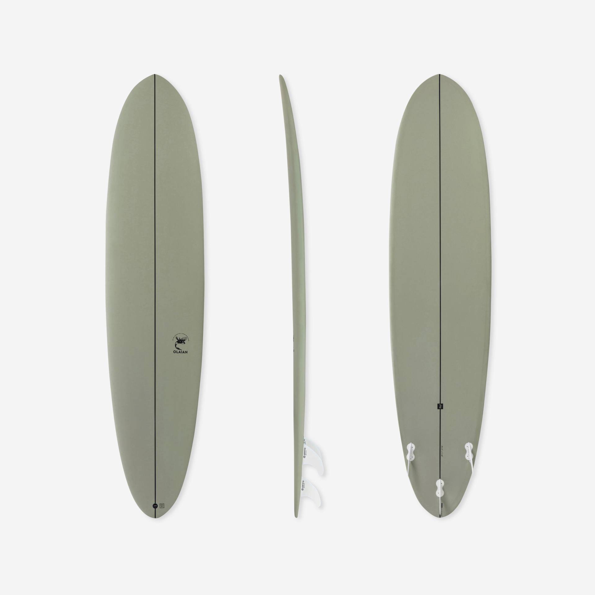 Surfboard 500 Hybrid 8' Lieferung mit drei Finnen von OLAIAN