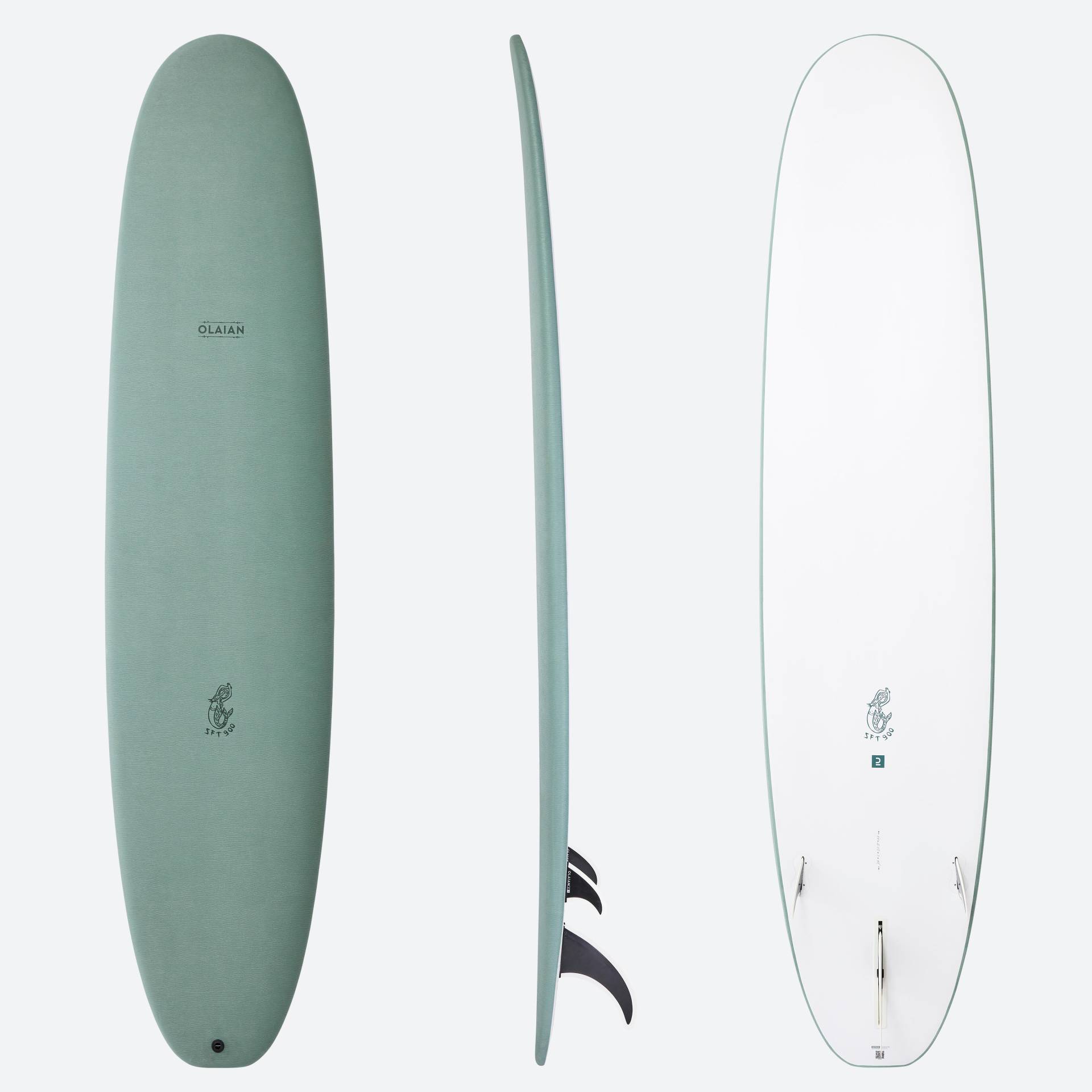 Surfboard Epoxy Soft 8'4 mit drei Finnen - 900 von OLAIAN