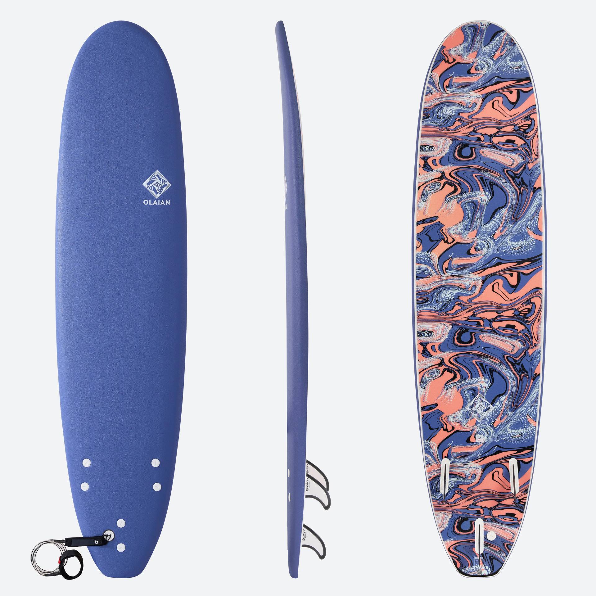 Surfboard Schaumstoff 7'8" - 500 blau von OLAIAN