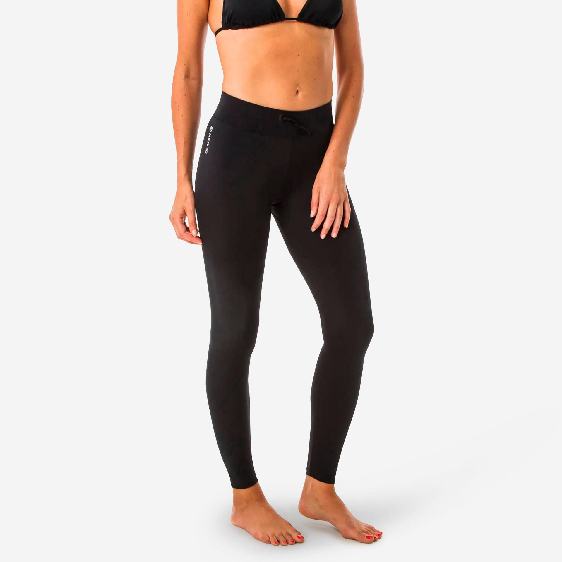 Leggings mit UV-Schutz Surfen Damen - 100 schwarz von OLAIAN