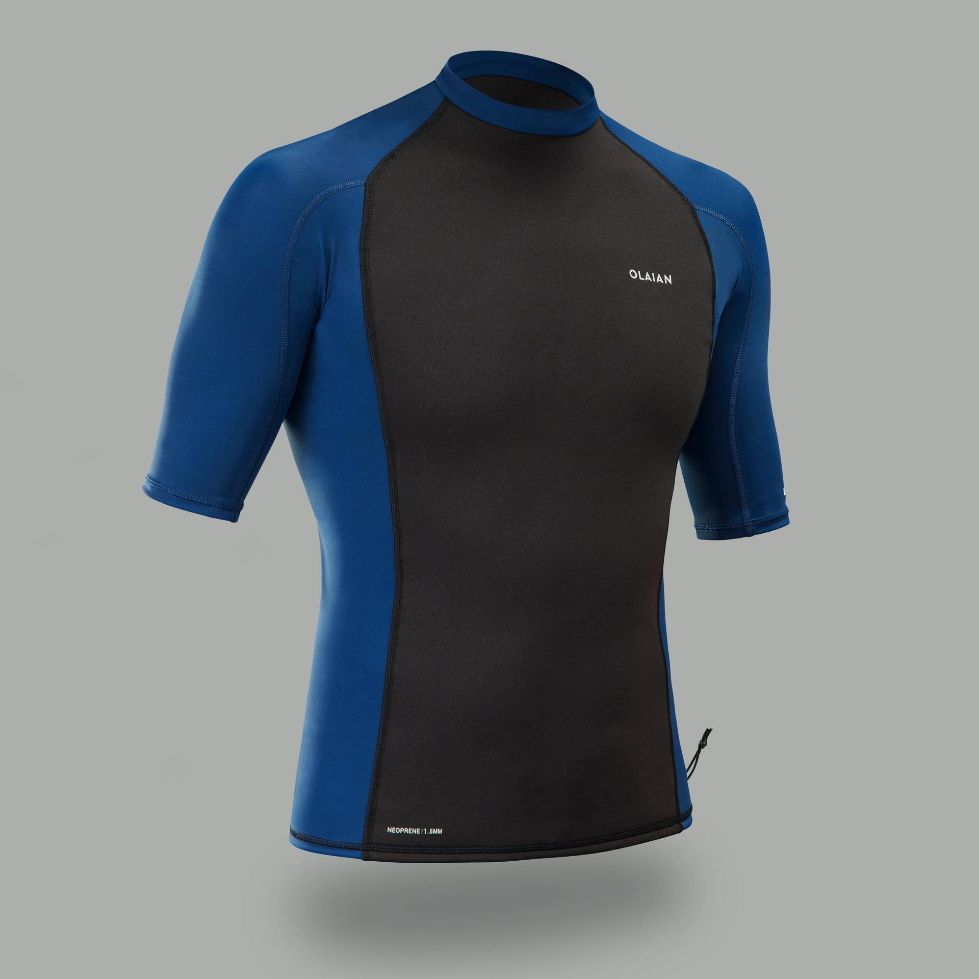 UV-Shirt Herren UV-Schutz 50+ mit Neopren Lycra schwarz/blau von OLAIAN