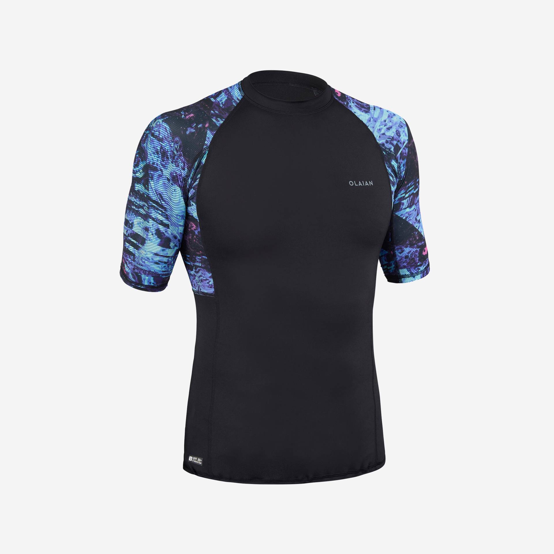 UV-Shirt Herren UV-Schutz 50+ 500 schwarz/bunt von OLAIAN