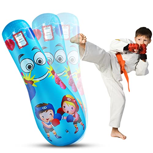 OLNIEZZL Boxsack für Kinder, 124 cm, aufblasbar, cooles lustiges Spielzeug für Jungen, Sportgeschenke, Outdoor-Aktivitäten, Hofspiele von OLNIEZZL