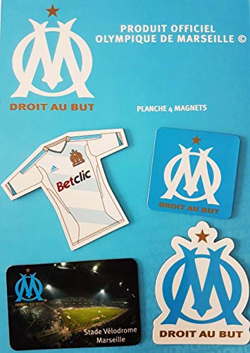4 er-Set Magnete Olympic de Marseille Jersey-Velodrom-Stadion-Wappen von OLYMPIQUE DE MARSEILLE