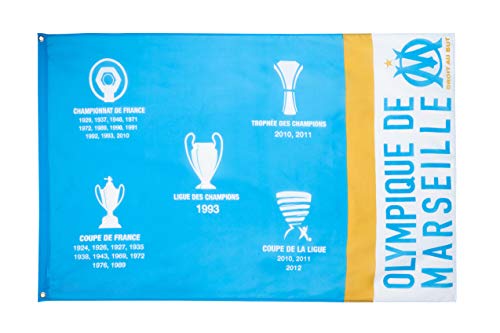 Fahne Olympique de Marseille, offizielle Kollektion, 100 x 150 cm von OLYMPIQUE DE MARSEILLE