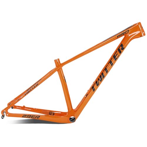 Mountainbike Rahmen 27.5/29er Carbon Scheibenbremsrahmen Schnellspannrahmen 5*135mm Interner Verlegung 15''/17''/19'' XC MTB Fahrradrahmen Press Fit BB92*41mm ( Color : Orange , Size : 27.5*19" ) von OMDHATU