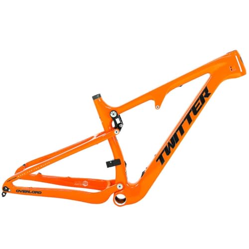 OMDHATU MTB Fahrradrahmen 15/17/19/21" Boost Steckachsenrahmen 12 * 148mm Scheibenbremse 27.5/29er Kohlefaser Mountainbike Rahmen Interner Verlegung (Color : Orange, Size : 29 * 21") von OMDHATU