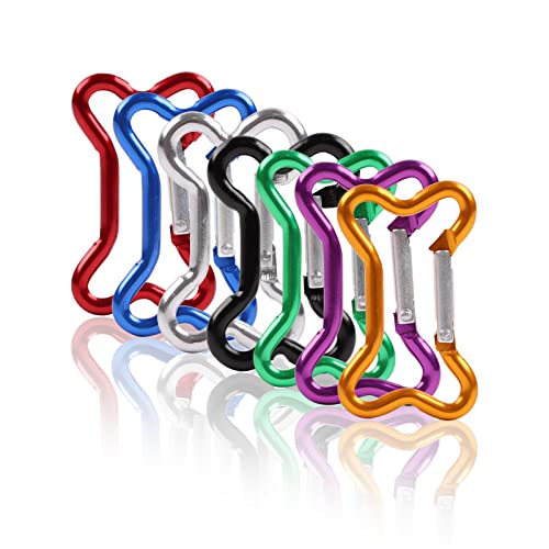 OMUKY Karabiner Aluminium Klein Schlüsselanhänger Mini Karabinerhaken für Outdoor,Sport,Freilauf (7PCS- Bone) von OMUKY