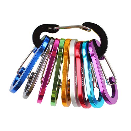 OMUKY Karabiner Klein Schlüsselanhänger Mini Karabinerhaken Aluminium für Sport,Freilauf (10 Farben-H) von OMUKY