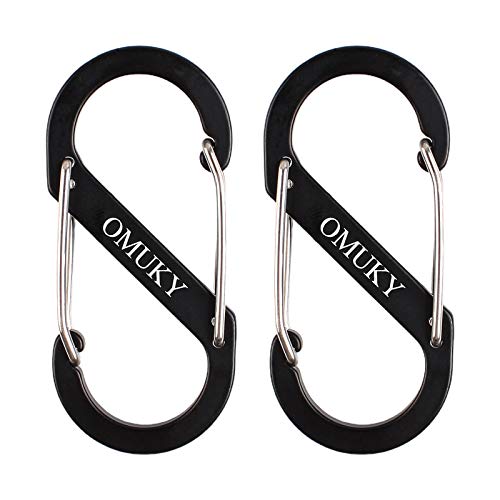 OMUKY Karabiner Schlüsselanhänger Mini Karabinerhaken Aluminium klein Schlüssel Karabiner S-Ring Karabinerhaken für Camping (2PCS-Groß) von OMUKY