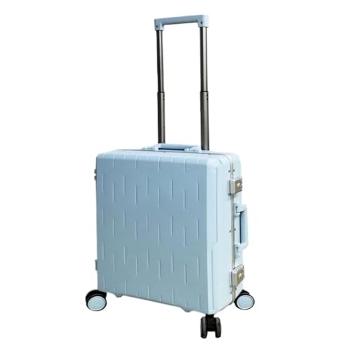 ONCALZNCA Koffer, Gepäck, Koffer für Damen und Herren, 61 cm, Boarding-Code-Box, Trolley-Koffer, Aluminiumrahmen, Seitenhaken, Koffer, blau, 20in von ONCALZNCA