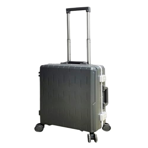 ONCALZNCA Koffer, Gepäck, Koffer für Damen und Herren, 61 cm, Boarding-Code-Box, Trolley-Koffer, Aluminiumrahmen, Seitenhaken, Koffer, grau, 61 cm von ONCALZNCA