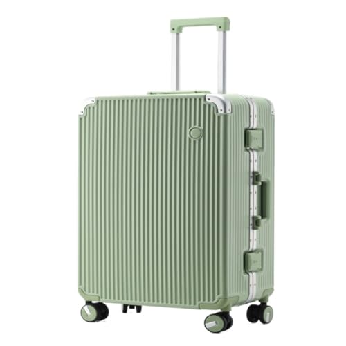 ONCALZNCA Koffer, kratzfester und verschleißfester Aluminiumrahmen, Boarding-Koffer, universal, leise, Rollkoffer, Koffer, grün, 61 cm von ONCALZNCA