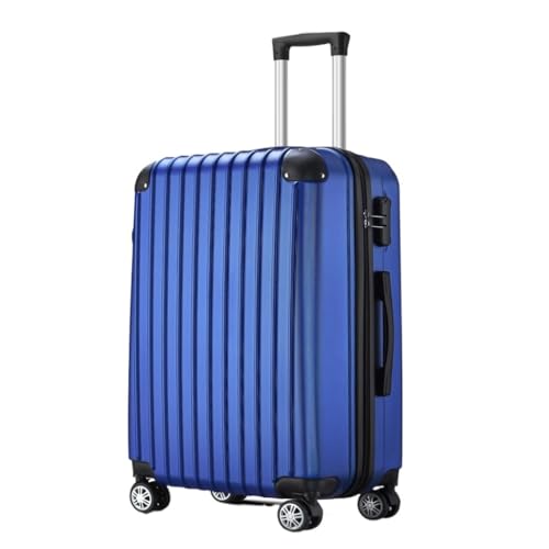 ONCALZNCA Koffer Außenhandel ABS Koffer Dreiteiliges Set mit Eckecken und Anti-Fall Universalrollen Trolleykoffer Koffer, blau, 71 cm von ONCALZNCA