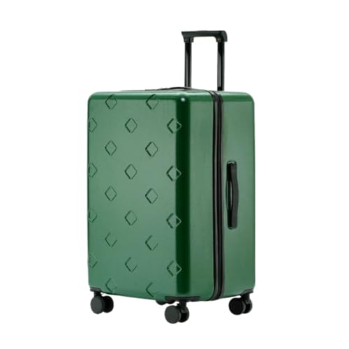 ONCALZNCA Koffer Gepäck Damen Trolley Koffer Herren 61.0 cm Student Code Gepäck Lederkoffer 50.8 cm Boarding Case Koffer, grün, 22in von ONCALZNCA