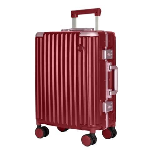 ONCALZNCA Koffer Gepäck Koffer für Damen und Herren mit Universalrollen Trolley Koffer Boarding Code Koffer Tasche Koffer, rot, 22in von ONCALZNCA